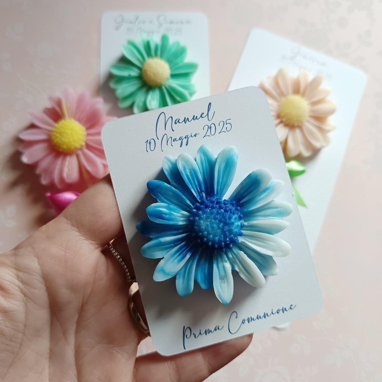 Segnaposto margherita in cera profumata