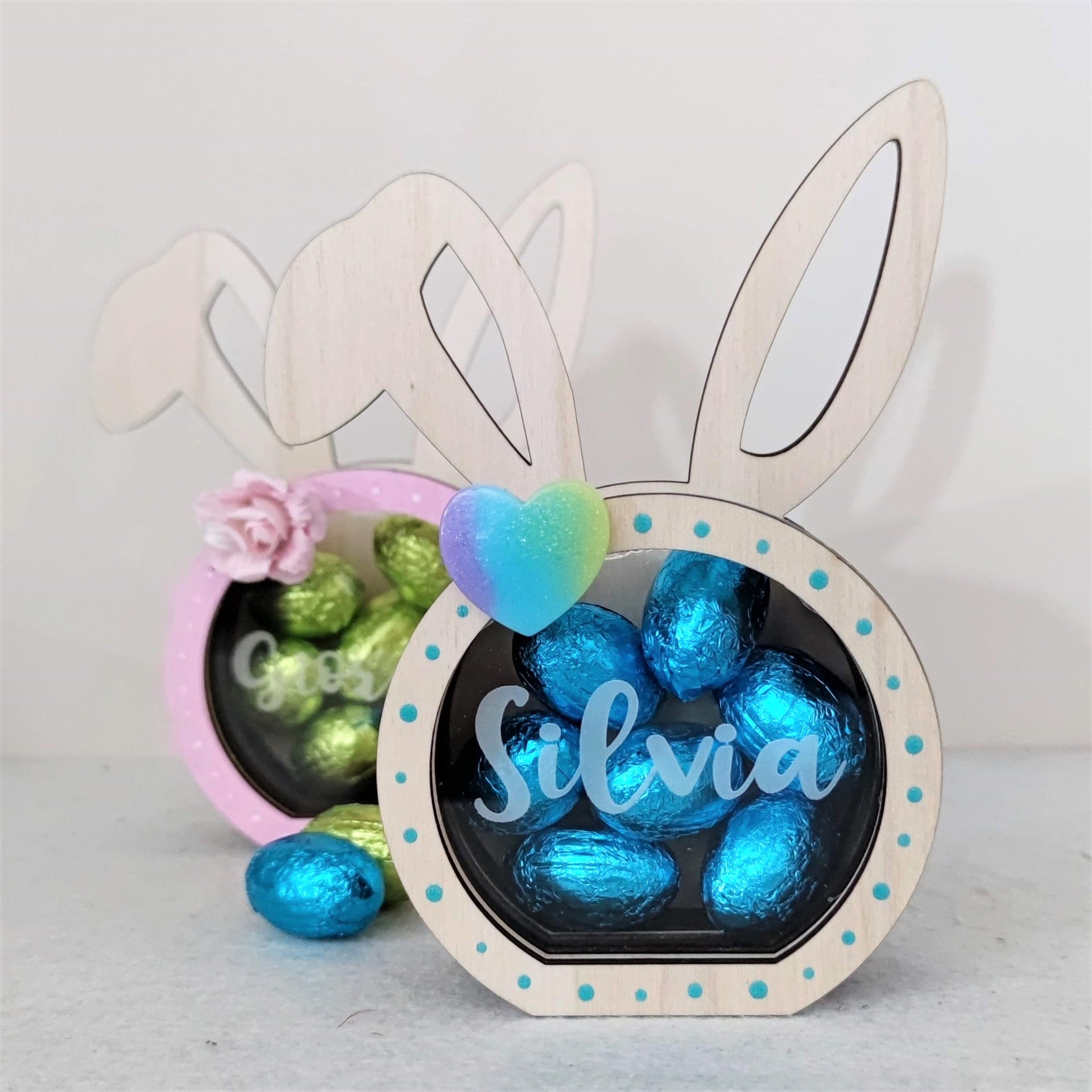 NEWEI Acrilico Uovo di Pasqua Regali Carino Coniglietto