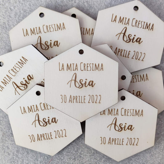 Tag in legno segnaposto personalizzato